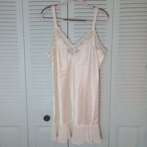 NWT OSCAR dela RENTA XL PINK LABEL FOREVER YOURS LACE SATIN SLIP DRESS PEPLUM